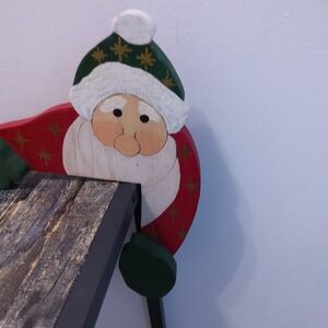 Santa Claus wooden shelf sitter Mantle Sitter Handmade Christmas Decor Rustic